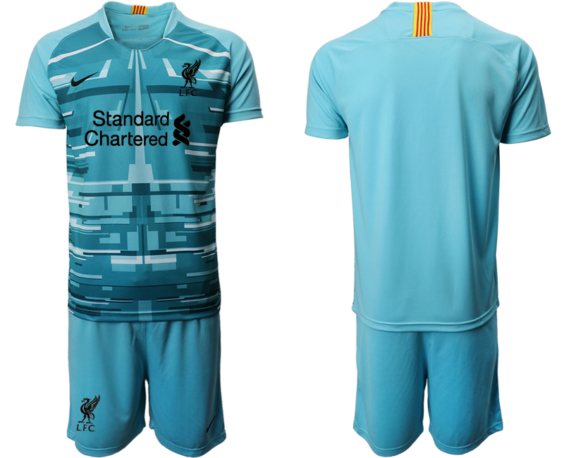 Men 2020-2021 club Liverpool goalkeeper blue Soccer Jerseys